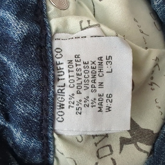 COWGIRL TUFF "Livin' On The Edge Trouser" flare stretch jeans sz 26x35L Tall - Picture 15 of 16